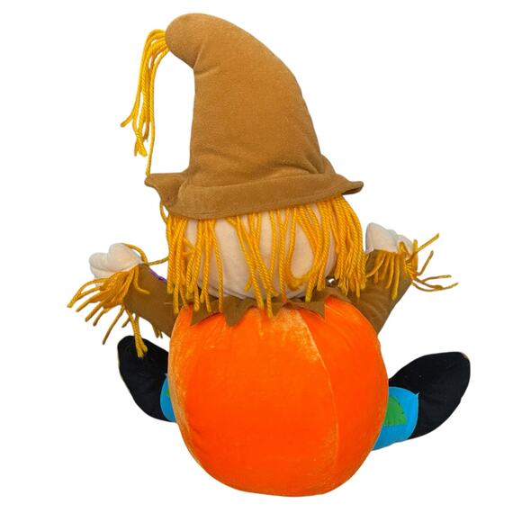 Vintage Scarecrow Doll Plush 15" Pumpkin Body Stuffed Toy Y2K READ - Picture 4 of 16